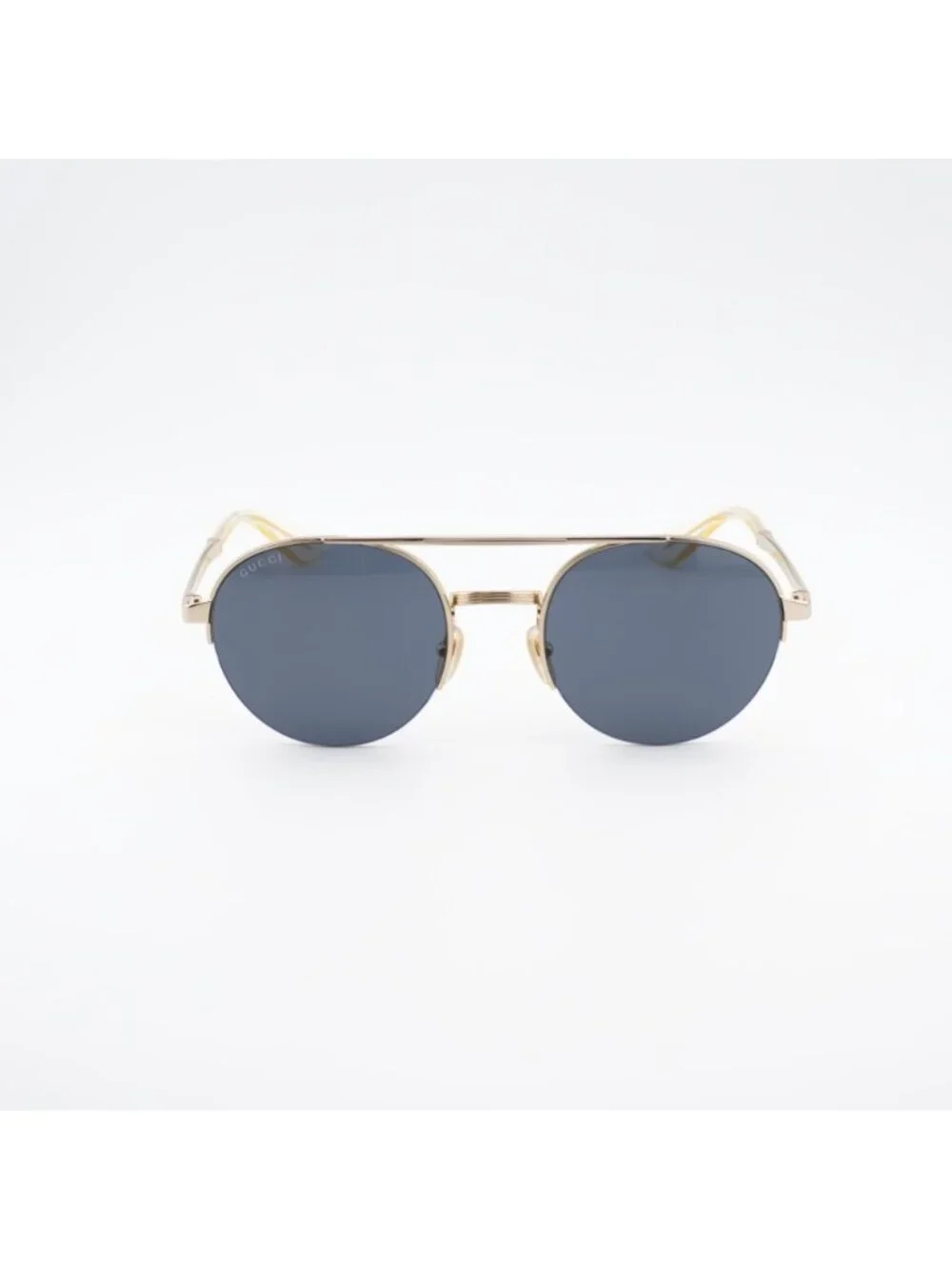 Gucci GG0984S 001 Unisex Sunglasses Gold Round Frame, Grey Lenses